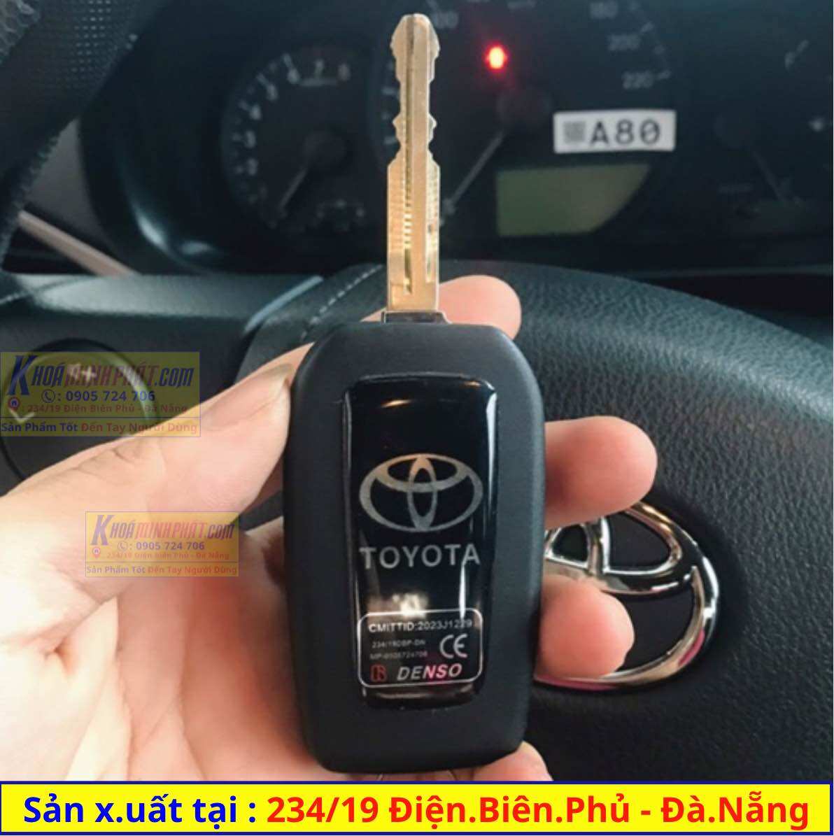 Vỏ độ gập chìa khoá xe toyota vios 2015-2023 v703