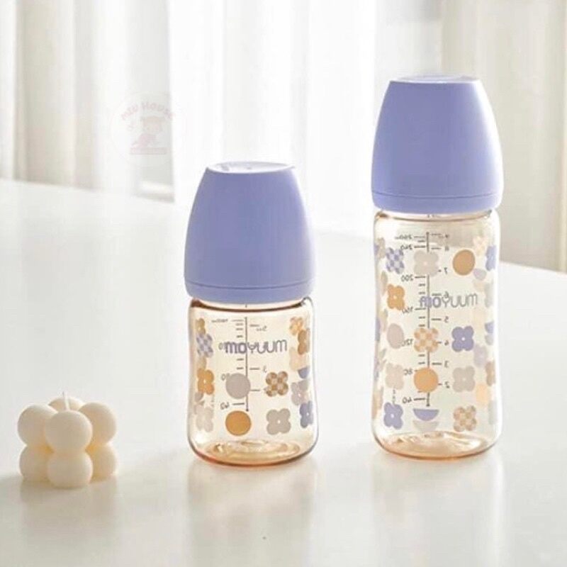 Bình sữa moyuum cỏ 4 lá Tím 170ml/270ml cho bé