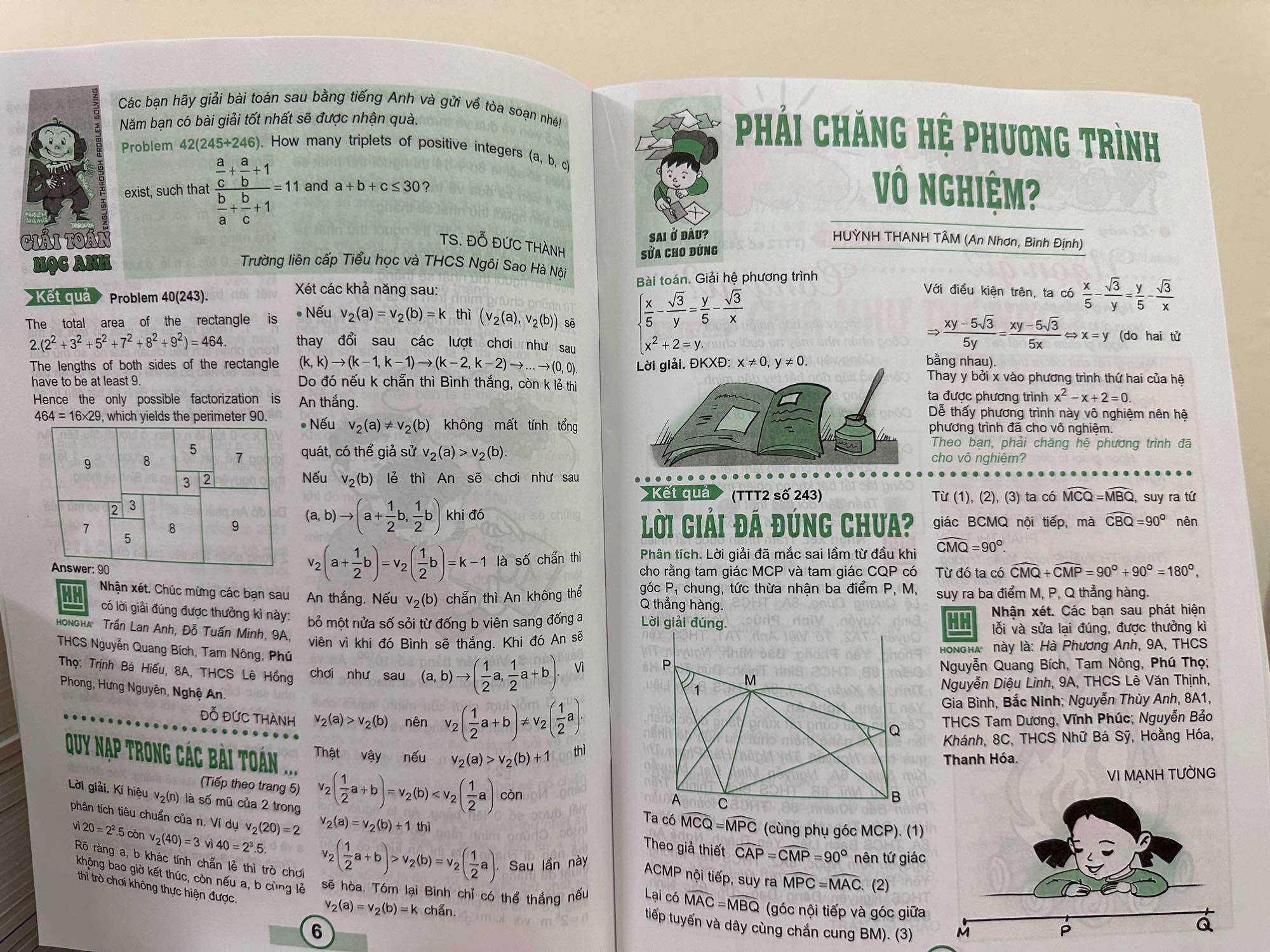 Toán tuổi thơ 2 - tháng 9 năm 2023 ( Trung học cơ sở)