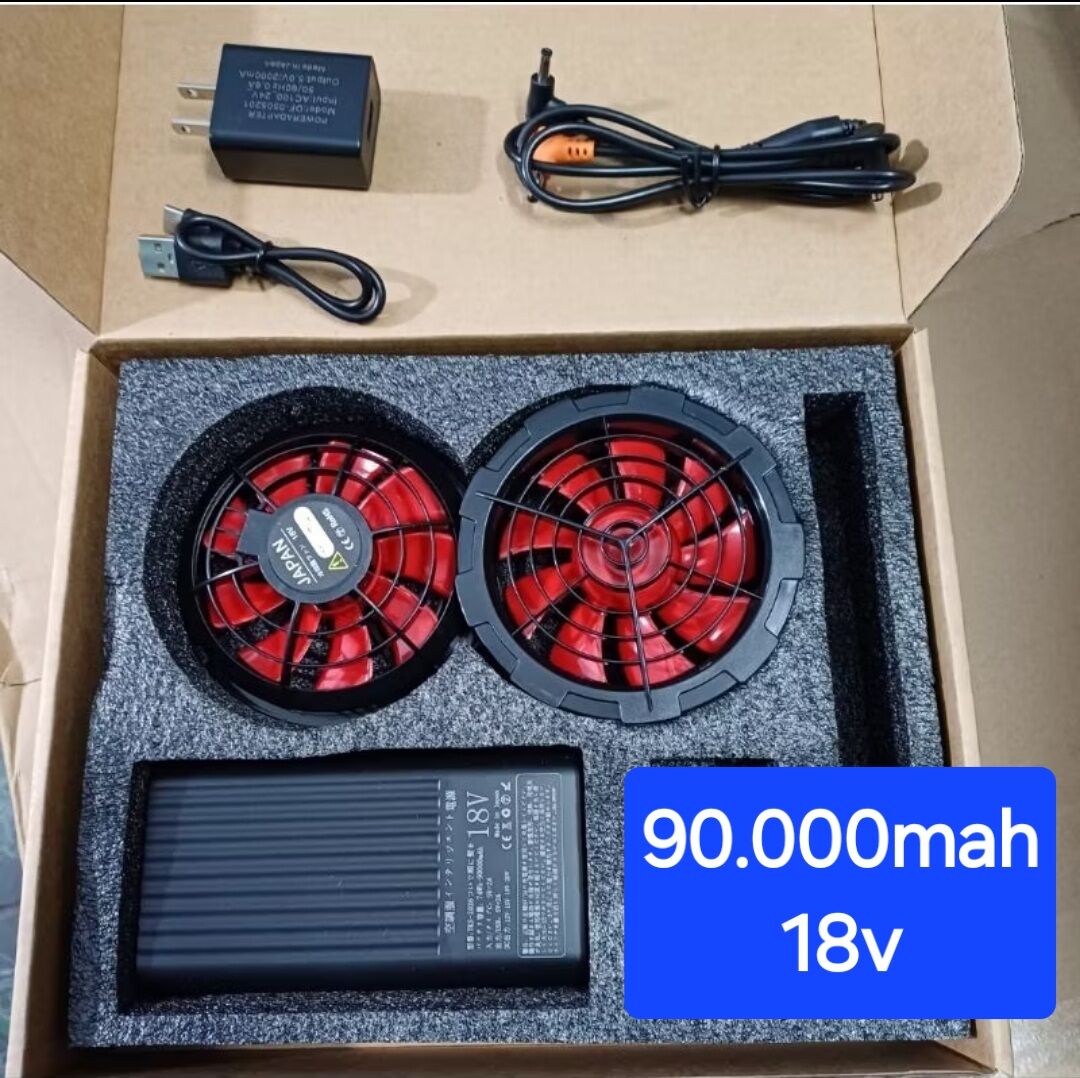 pin quạt áo điều hòa, pin quạt điều hòa, pin áo điều hòa, quạt áo điều hòa 18v 90.000mah
