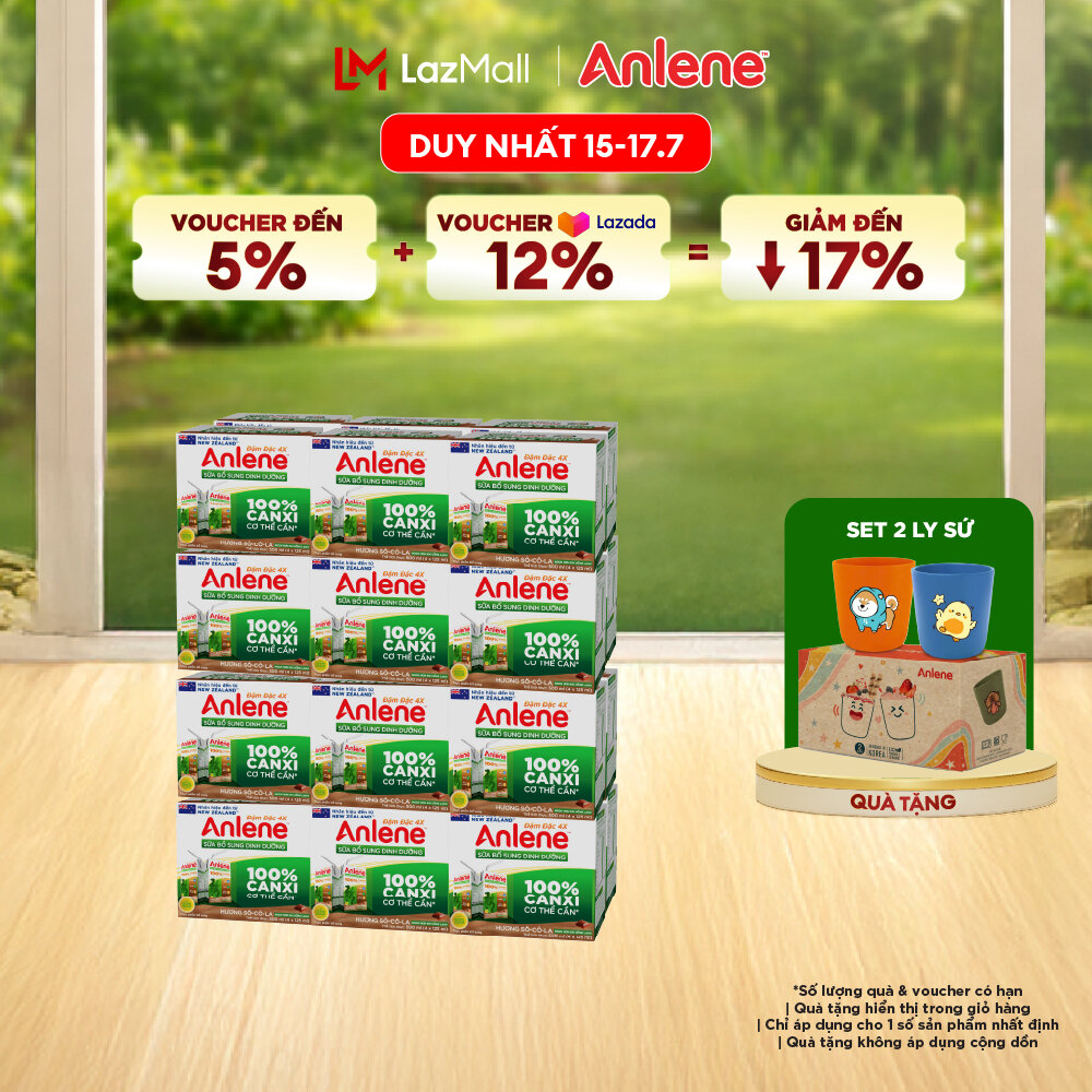 [Voucher giảm đến 26%]Combo 2 Thùng Sữa Nước Anlene Hương Socola 110Ml