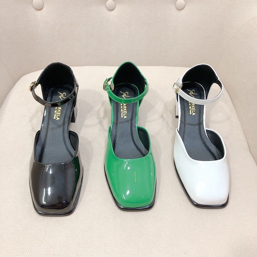 Sandal nữ mũi vuông gót cao 3 phân - Xăng đan nữ - Giày cao gót