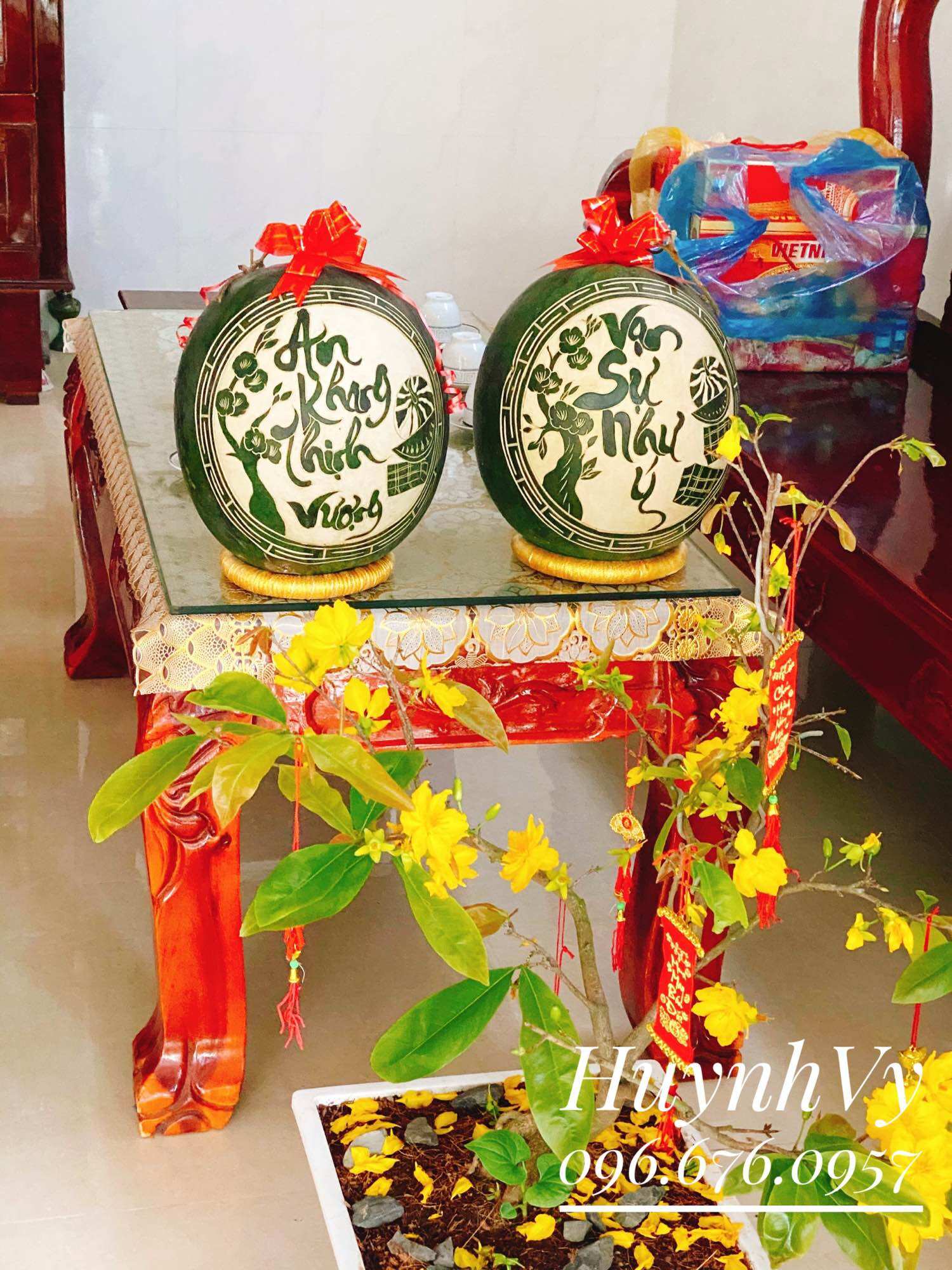 10 cái đế chưng dừa, bưởi, dưa hấu tết