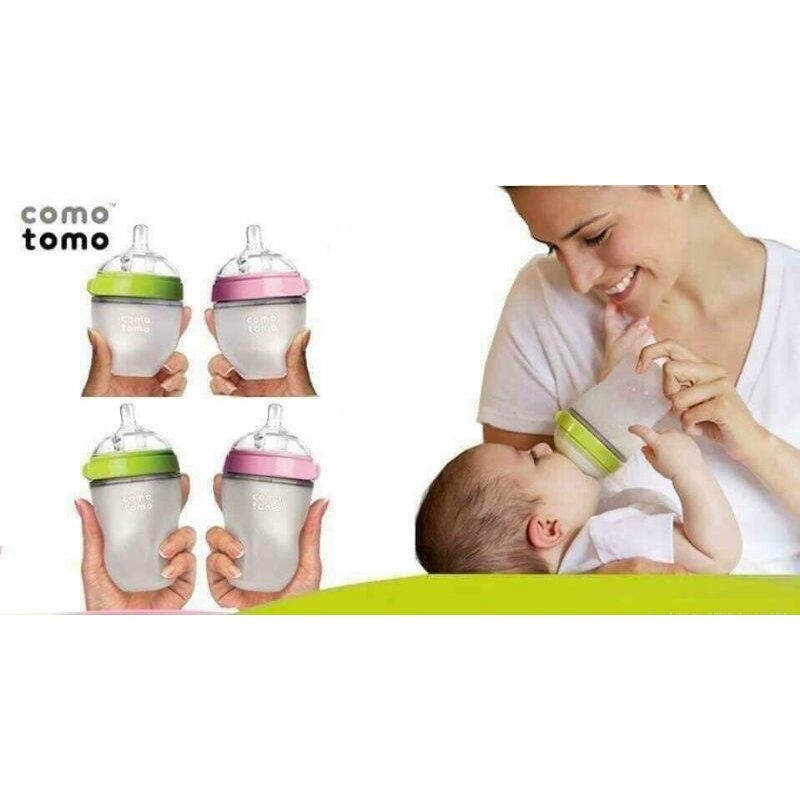 Bình sữa comotomo 150ml núm 1 tia siêu mềm dành từ 0 tháng tuổi