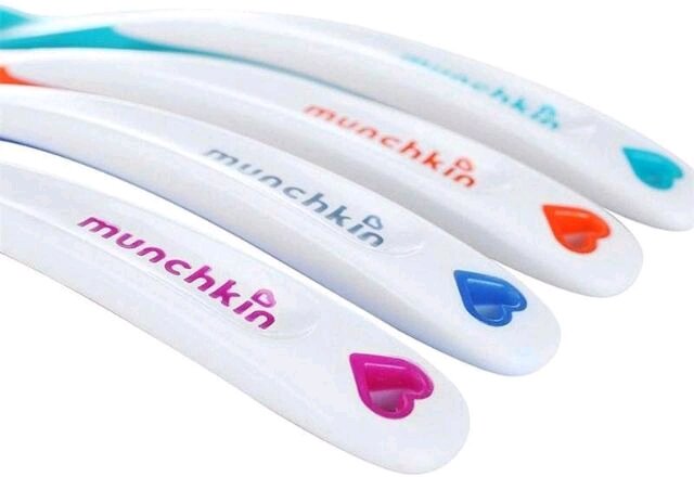 (Nhập Mỹ) Muỗng ăn dặm mềm báo nóng Munchkin