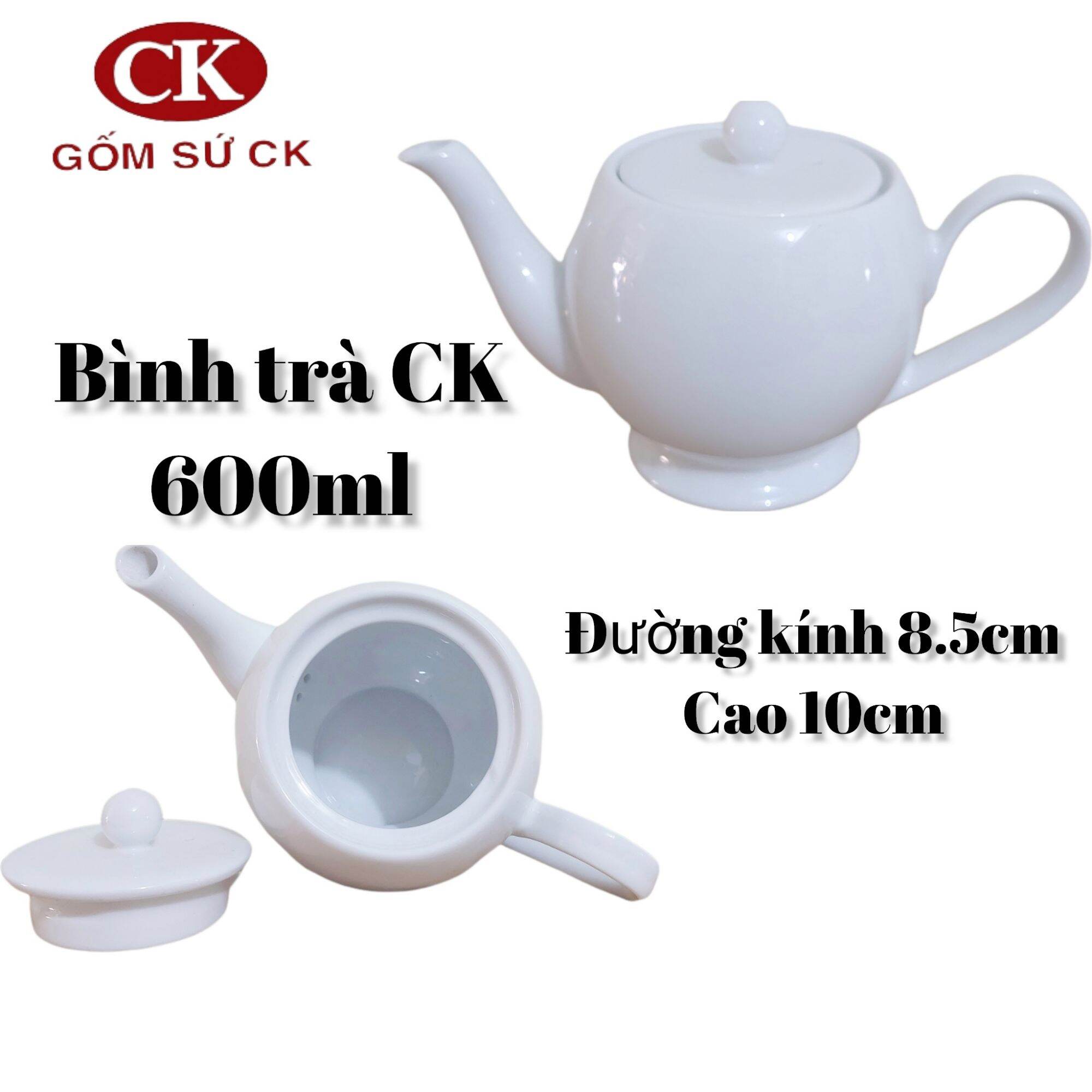 Bình trà gốm sứ CK Việt Nam 600ml