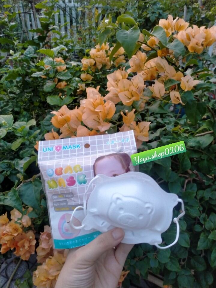 Khẩu trang gấu uni mask cho bé yêu từ 1 - 3 tuổi có dây điều chỉnh