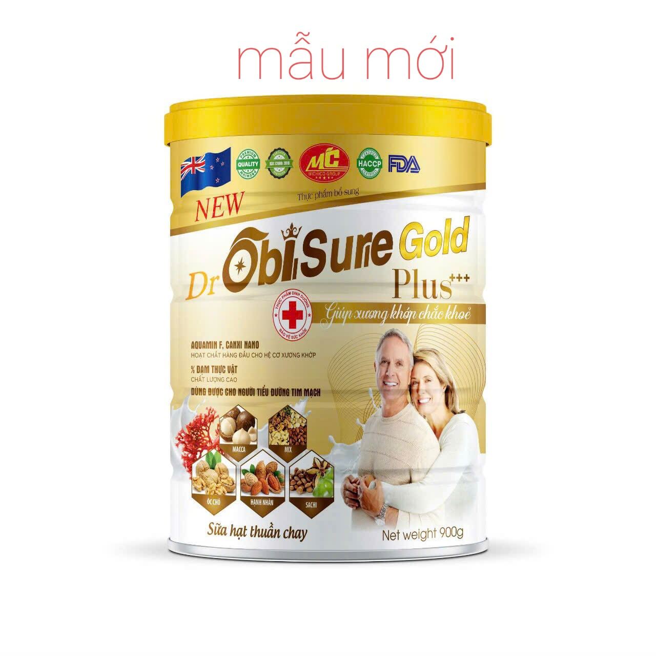 (Chính Hãng 900gr):Mẫu mới Sữa Hạt OBISURE GOLD PLUS.