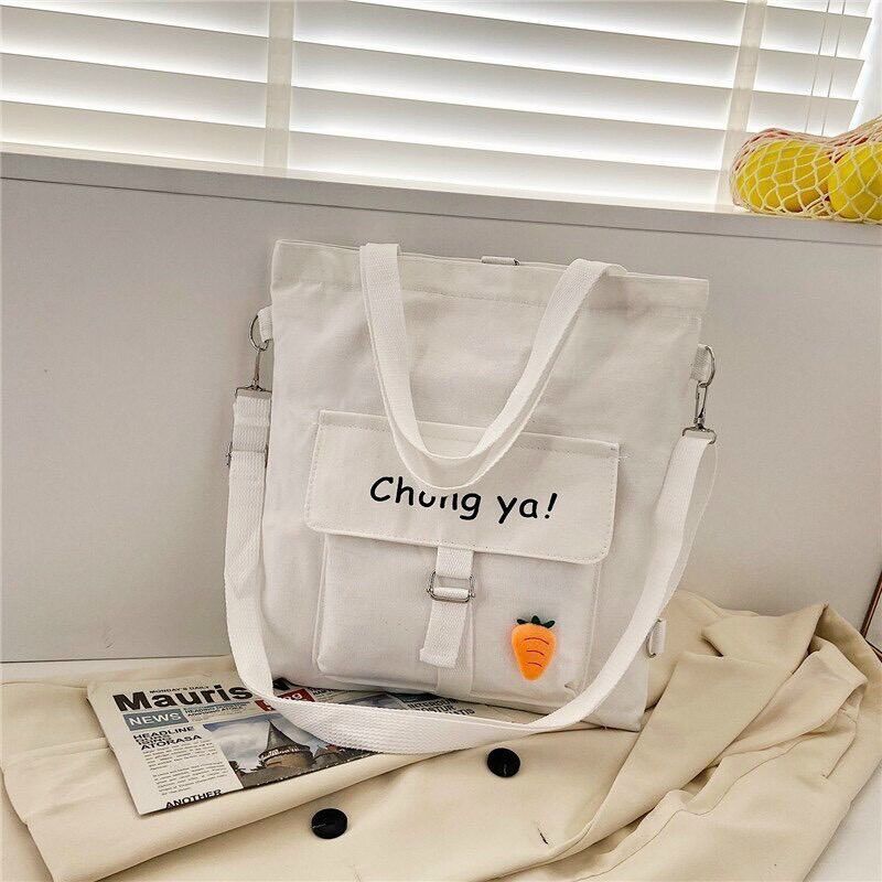Túi tote đeo vai đeo chéo có dây tháo rời - chongya