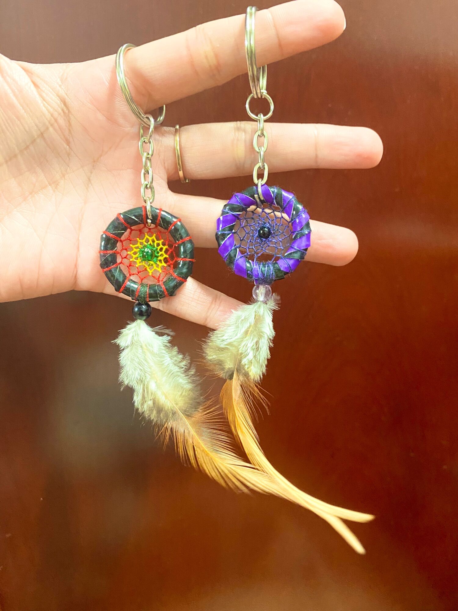 Móc khóa Dreamcatcher có lông vũ