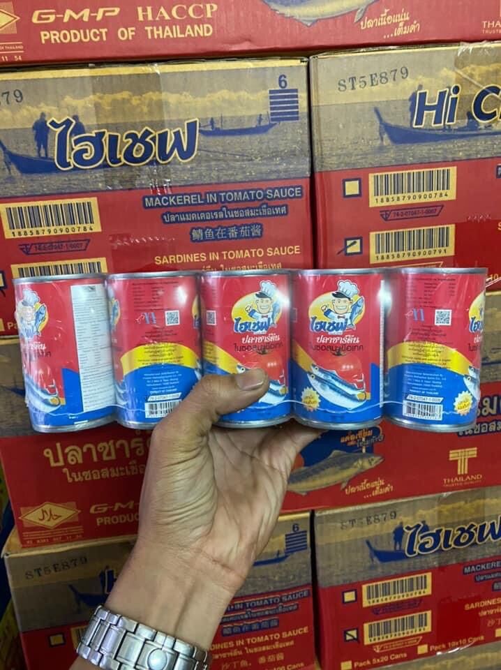 10 Hộp Cá Mòi Sốt Cà Thái Lan 155gr