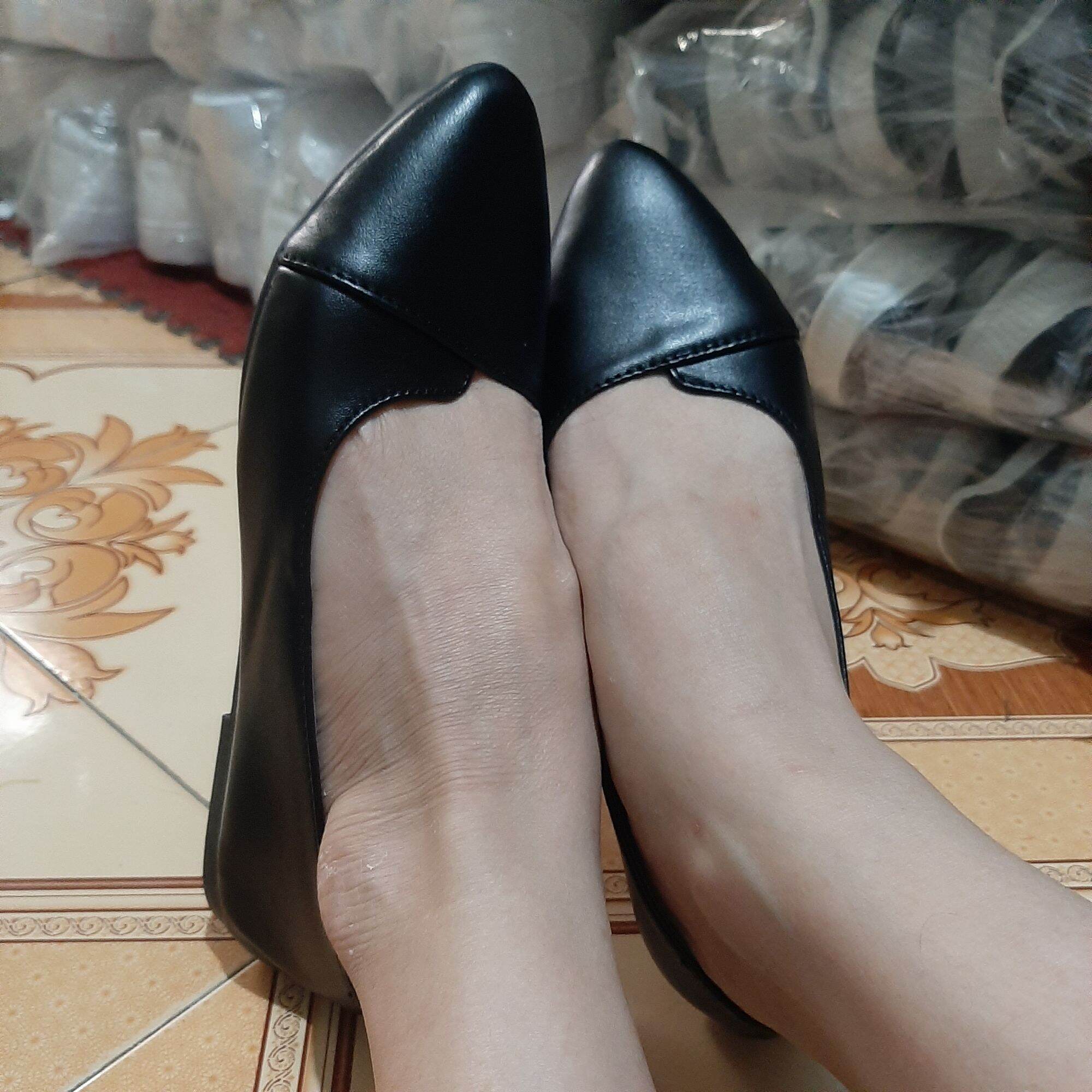 Giày búp bê mũi tim da mềm