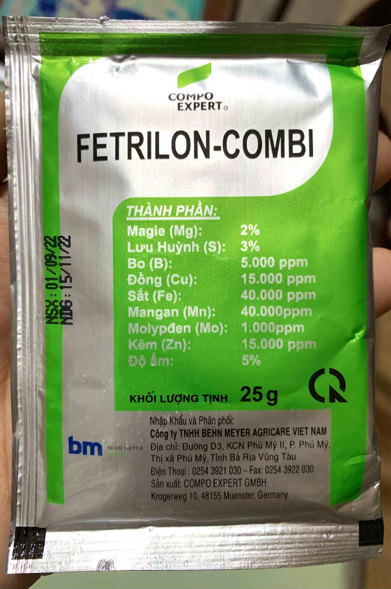 Combi fetrilon - behn meyer đức cung cấp 9 trung vi lượng thiết yếu cho cây trồng