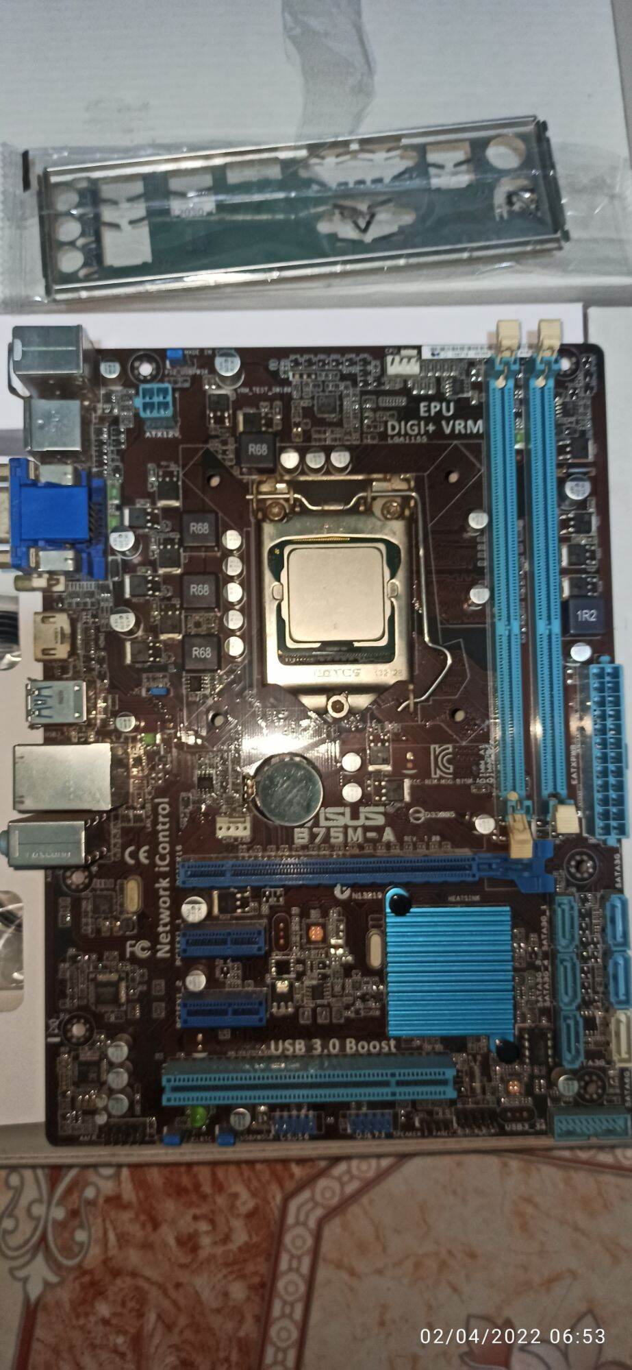 Main Asus B75M-A socket 1155, bao gồm Fe chắn main (đã qua sử dụng)