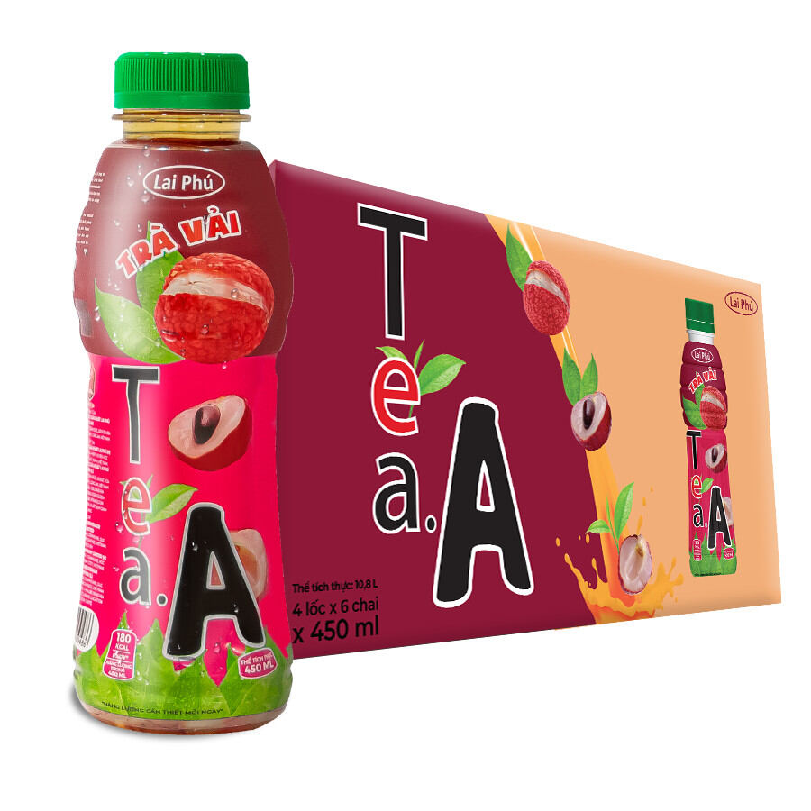 Lốc 6 chai 450ml Trà Trái Cây Tea A Lai Phú