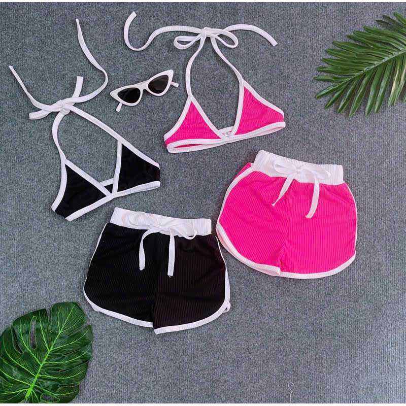 Set bơi đùi 2 màu thể thao cho bé || Đồ bơi bé gái