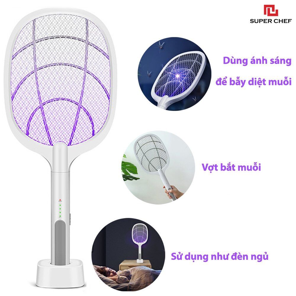 Vợt muỗi thông minh 3in 1 kiêm đèn ngủ