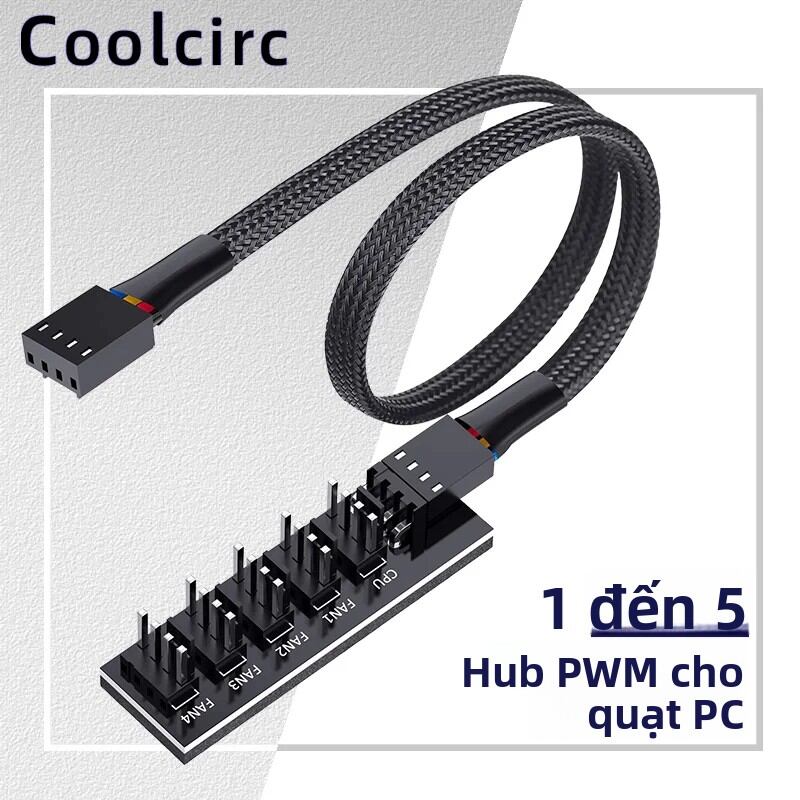 1 Đến 5 PC Case Fan Hub 4Pin Mở Rộng Bộ Chia Adapter Cho CPU Khung Xe Quạt Làm Mát Máy Tính Để Bàn Phụ Kiện Máy Tính Giá 83,000 Đồng*Miễn phí vận chuyển