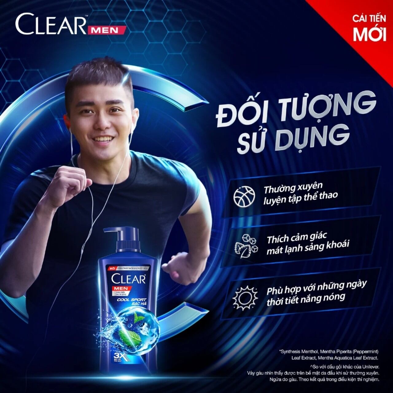 Dầu gội đầu Clear men 900g