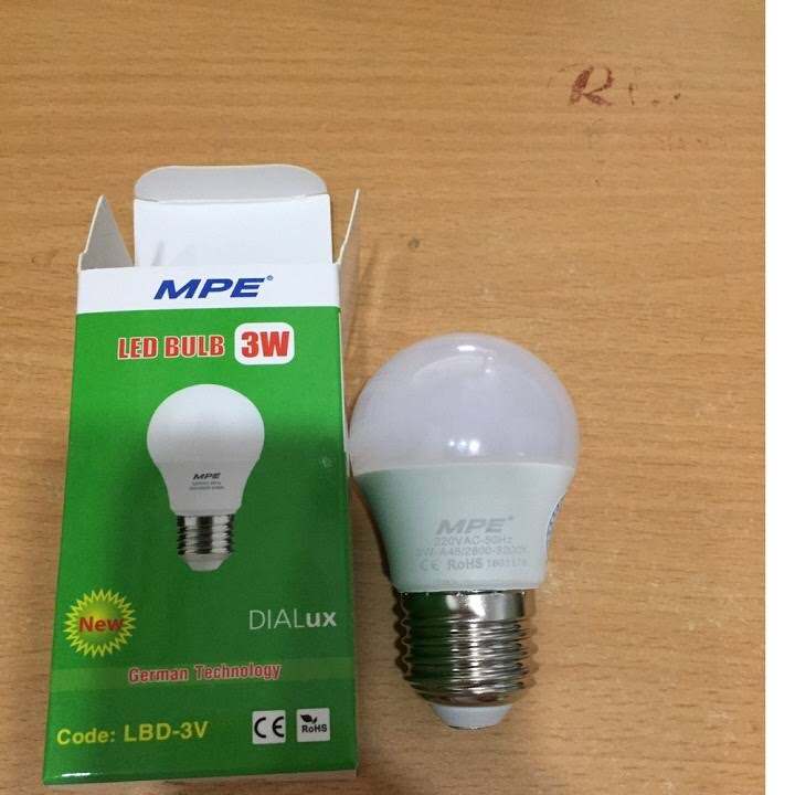 Bóng Đèn Led Bulb 3w MPE - Bảo Hành 24 Tháng 1 Đổi 1 Chính Hãng