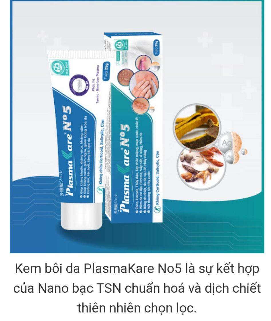 Gel bôi Nano Bạc PlasmaKare No5 kháng khuẩn, kháng nấm, virus...chống viêm, giảm ngứa, tái tạo da, chuyên sâu cho bệnh về da