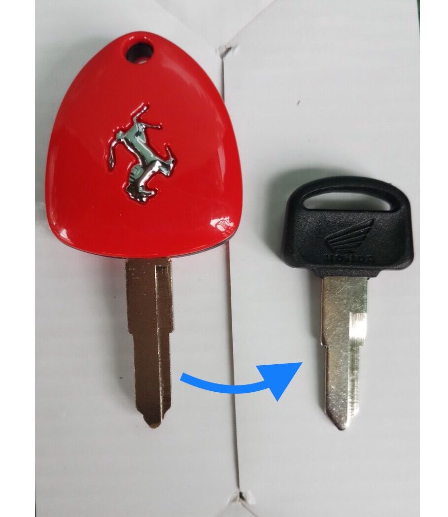 Phôi chìa khoá xe HONDA ngắn rảnh trái ĐỘ mẫu Ferrari ( tặng kèm 1 chìa nguyên bản )