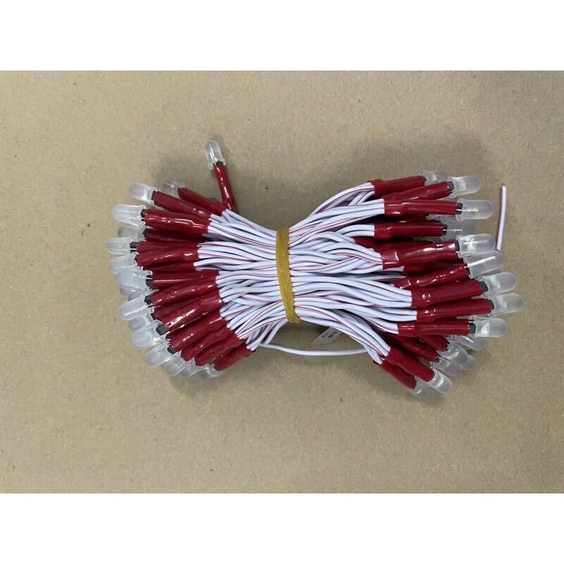Led Ruồi Liền Dây 5MM Điện 12V - Dây 100 Con