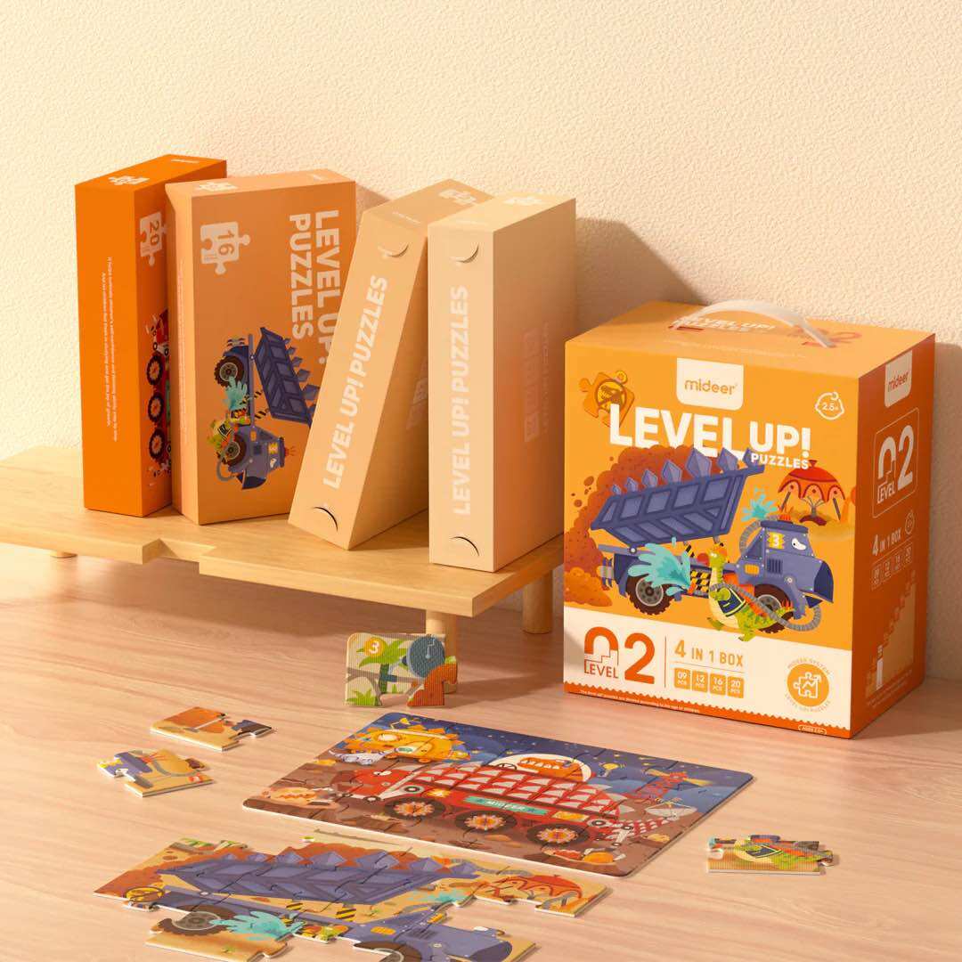 Ghép hình Level Up Puzzle Mideer - Level 2: Dinosaur Project (9-20 mảnh ghép)