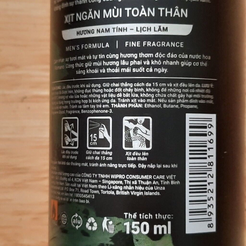 Xịt Khử Mùi Toàn Thân ROMANO 150ml