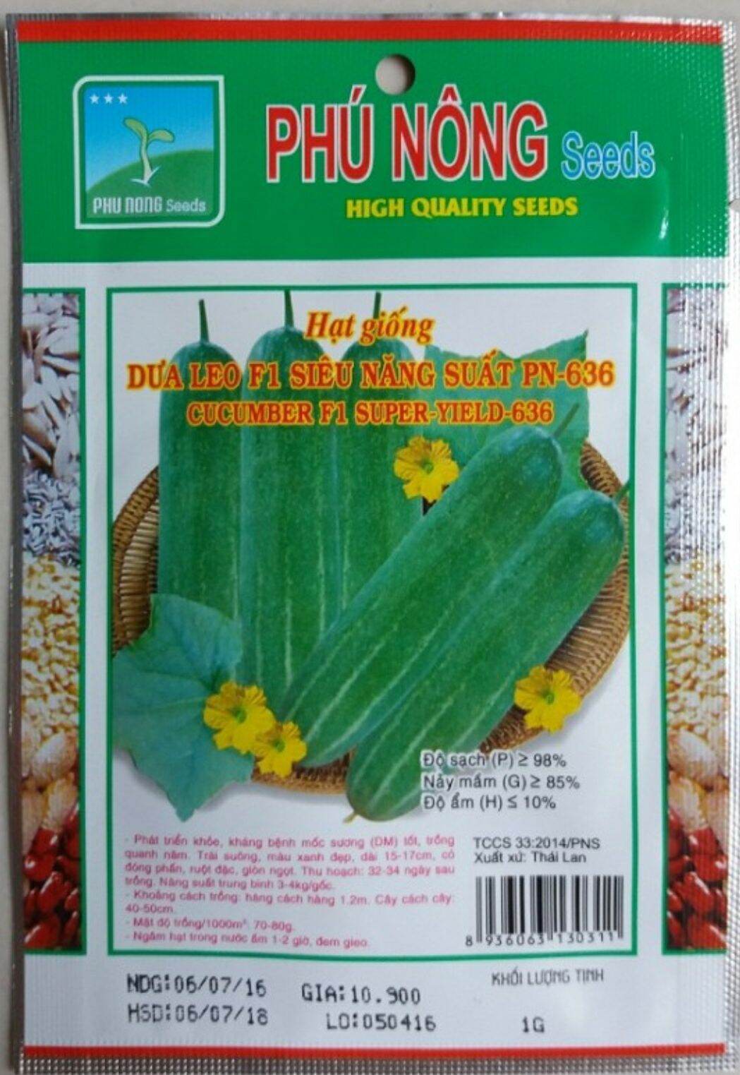 [HCM]Hạt giống dưa leo F1 siêu năng suất Phú Nông - 1gr