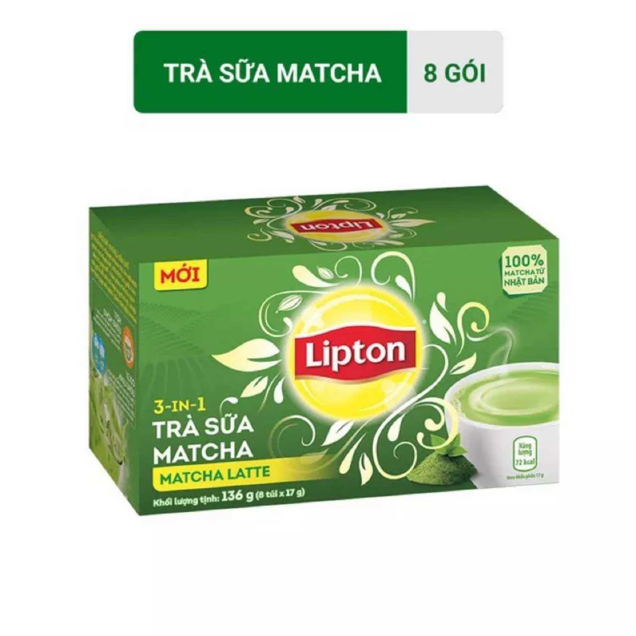 Trà Sữa LIPTON Vị Ô Long/ Matcha Hộp 8 Gói