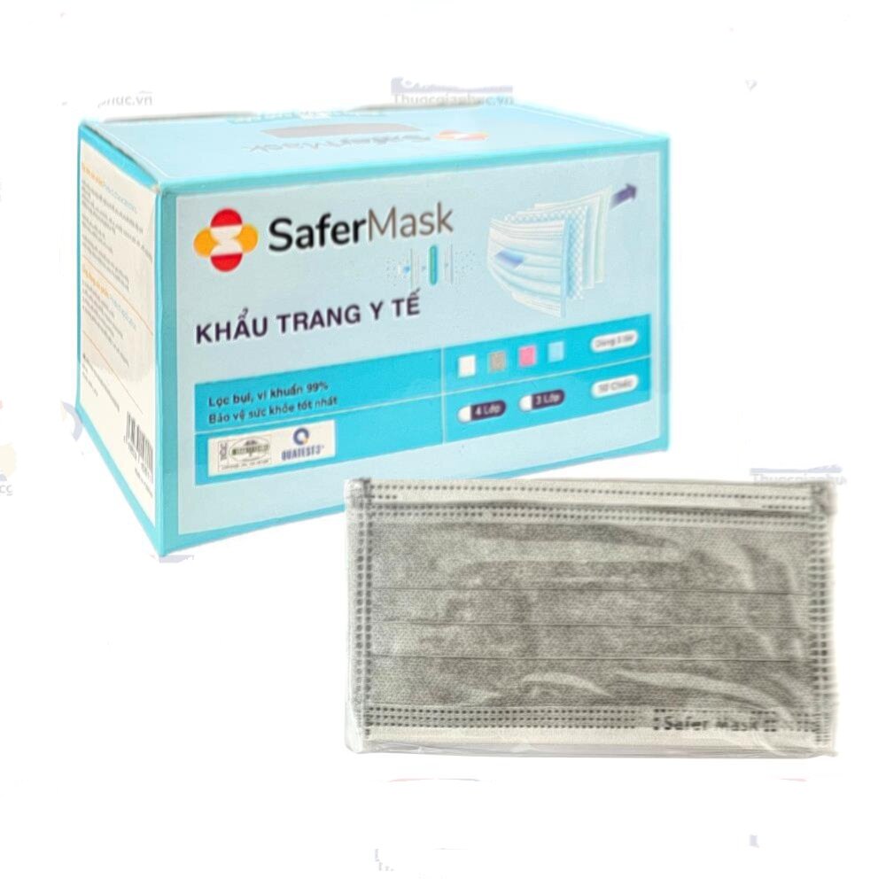 Khẩu trang 4 lớp safermask hộp 50 cái