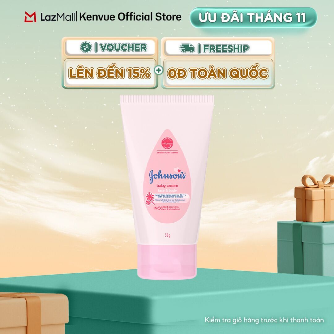 Kem dưỡng da chứa cúc La Mã Johnsons Baby Cream 50g