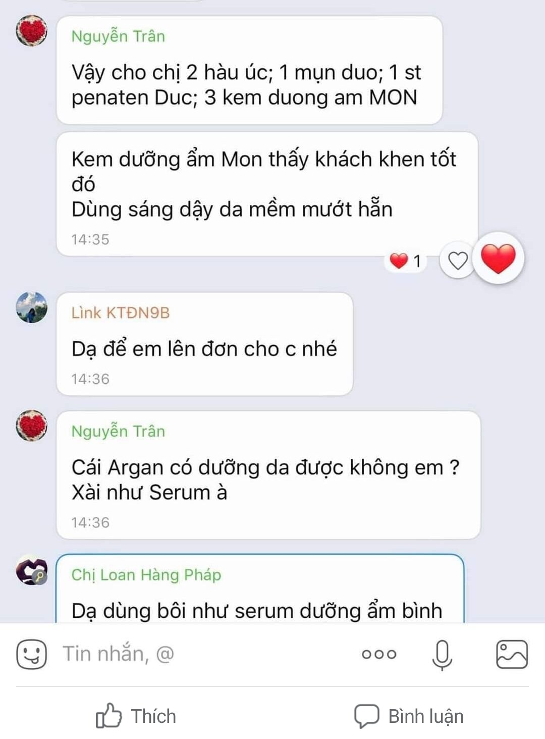 Kem dưỡng ẩm thiên nhiên MON 50ml