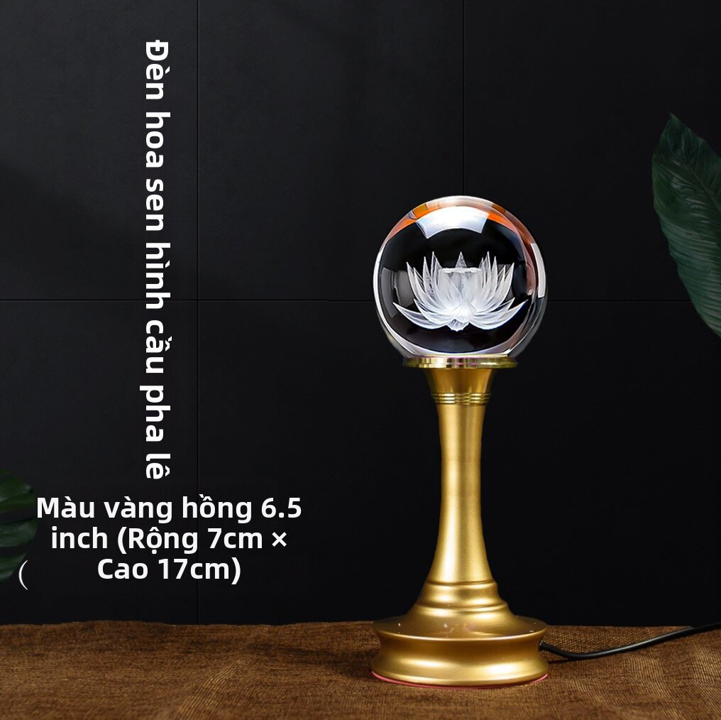 Đèn Thờ Hoa Sen Pha Lê LED Cắm Điện Trang Trí Bàn Thờ Phật Gia Tiên và Thần Tài