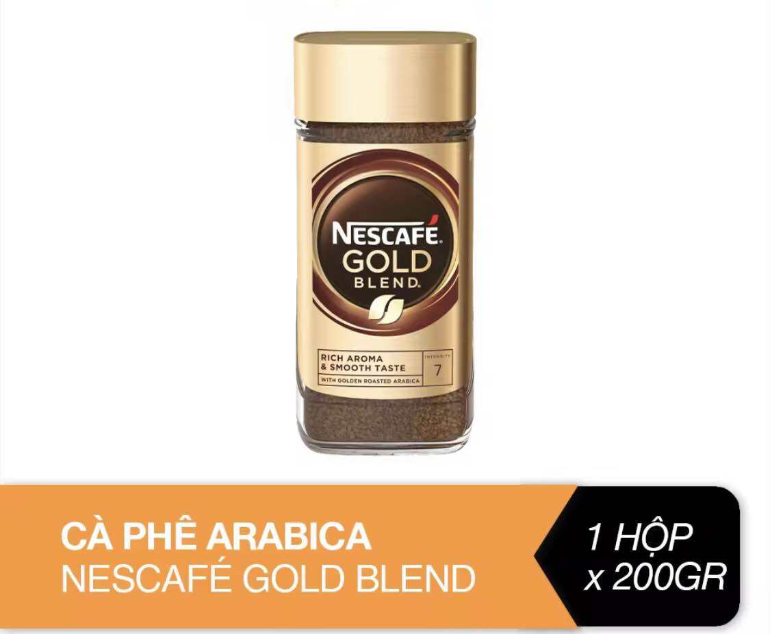 Hsd 6 2024Hũ 200g cà phê hoà tan Arabica nguyên chất Nescafe Gold Blend
