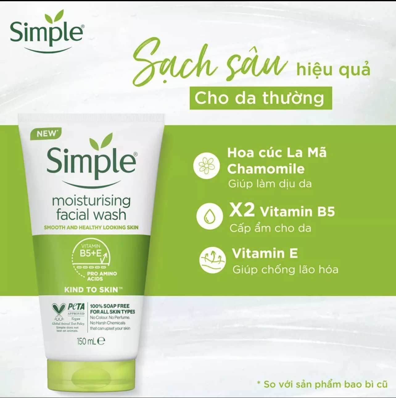 Sửa Rửa Mặt Simple - Moisturising 150ml