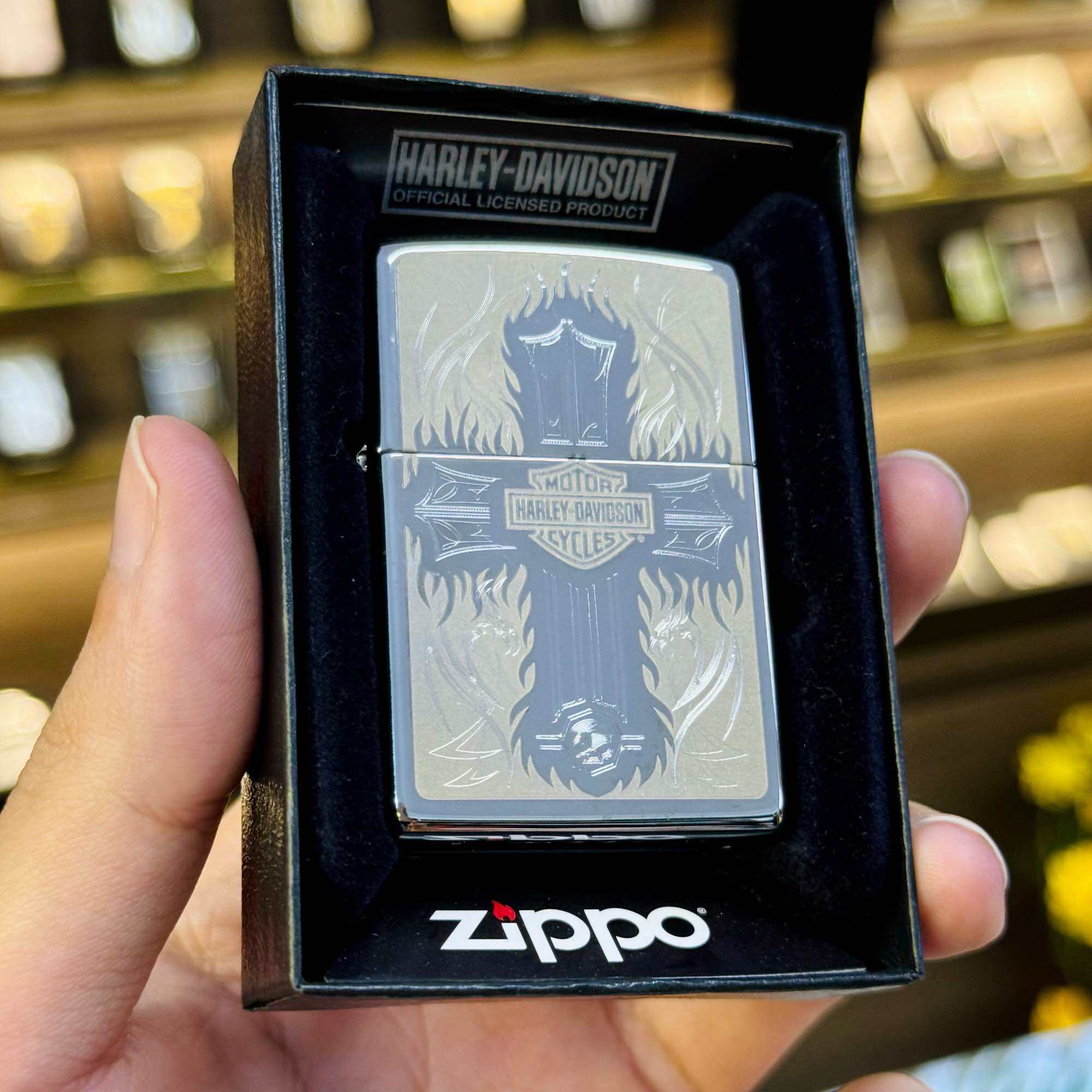 Zippo5555 Zippo Harley Davidson Cross Polished Chrome