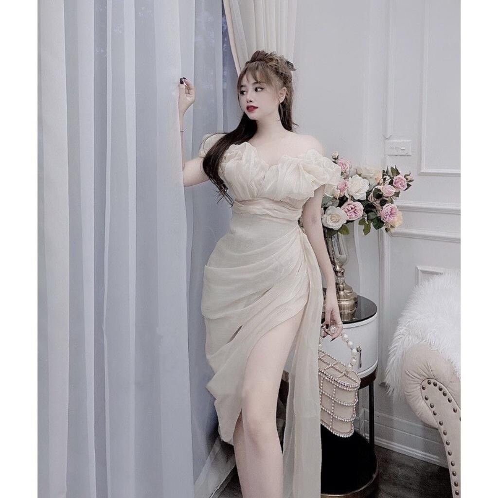 Váy Body Sẻ Tà Dài Dự Tiệc - Váy Thiết Kế