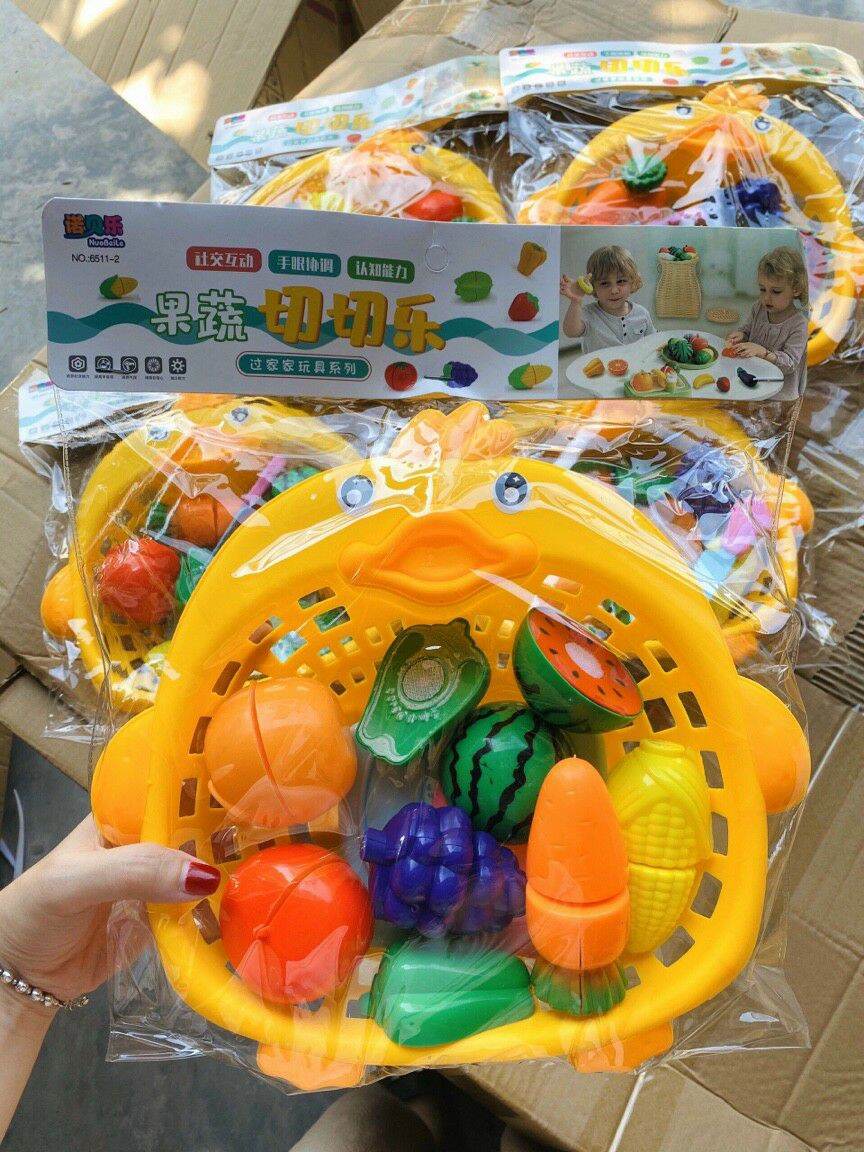 Rổ đồ chơi cắt hoa quả hình vịt siêu xinh cho bé yêu