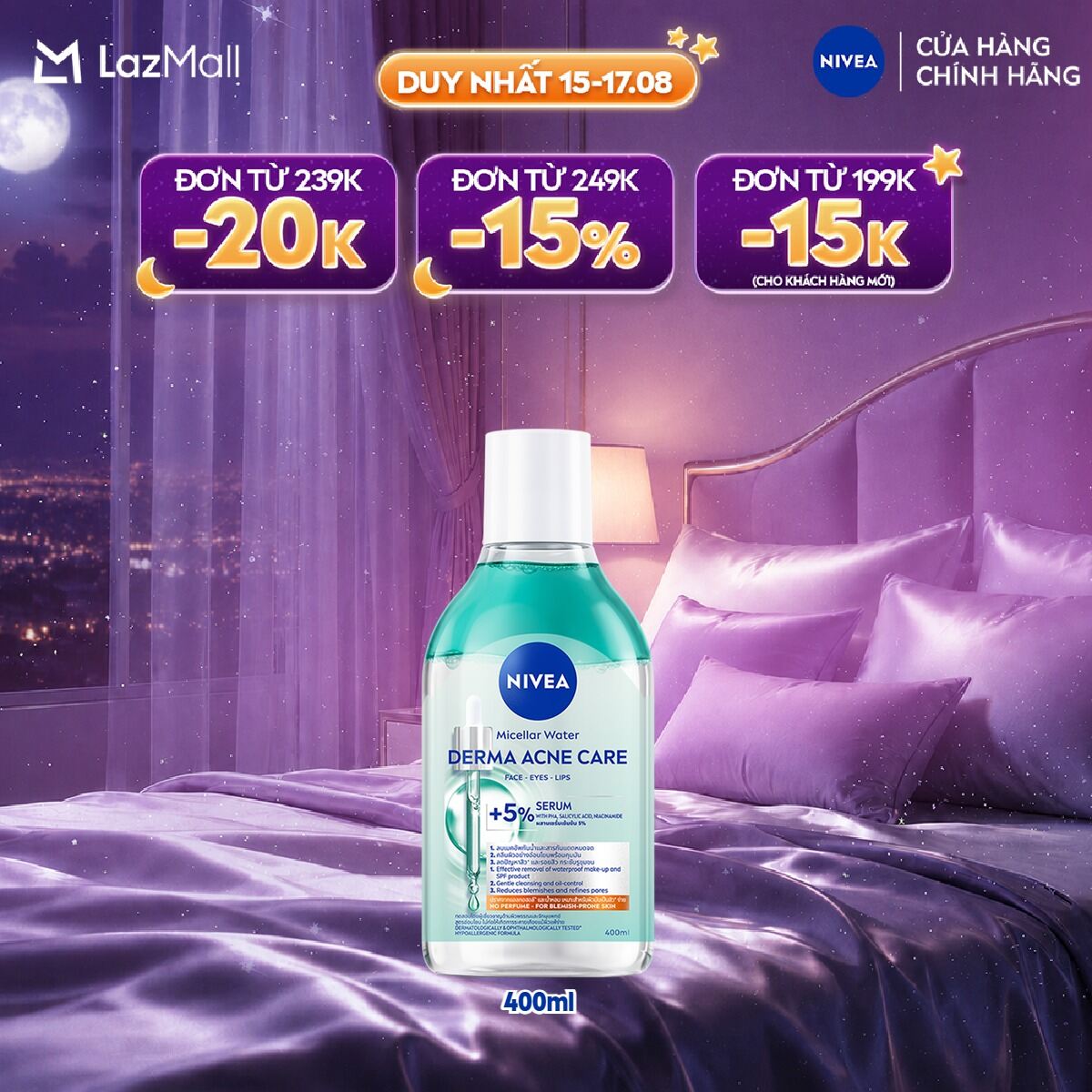 Nước Tẩy Trang NIVEA Derma Dành Cho Da Mụn (400ml) - 98722