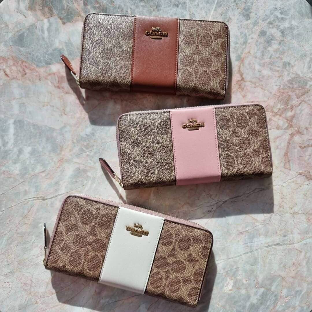 Ví coach accordion zip phối màu cực xinh