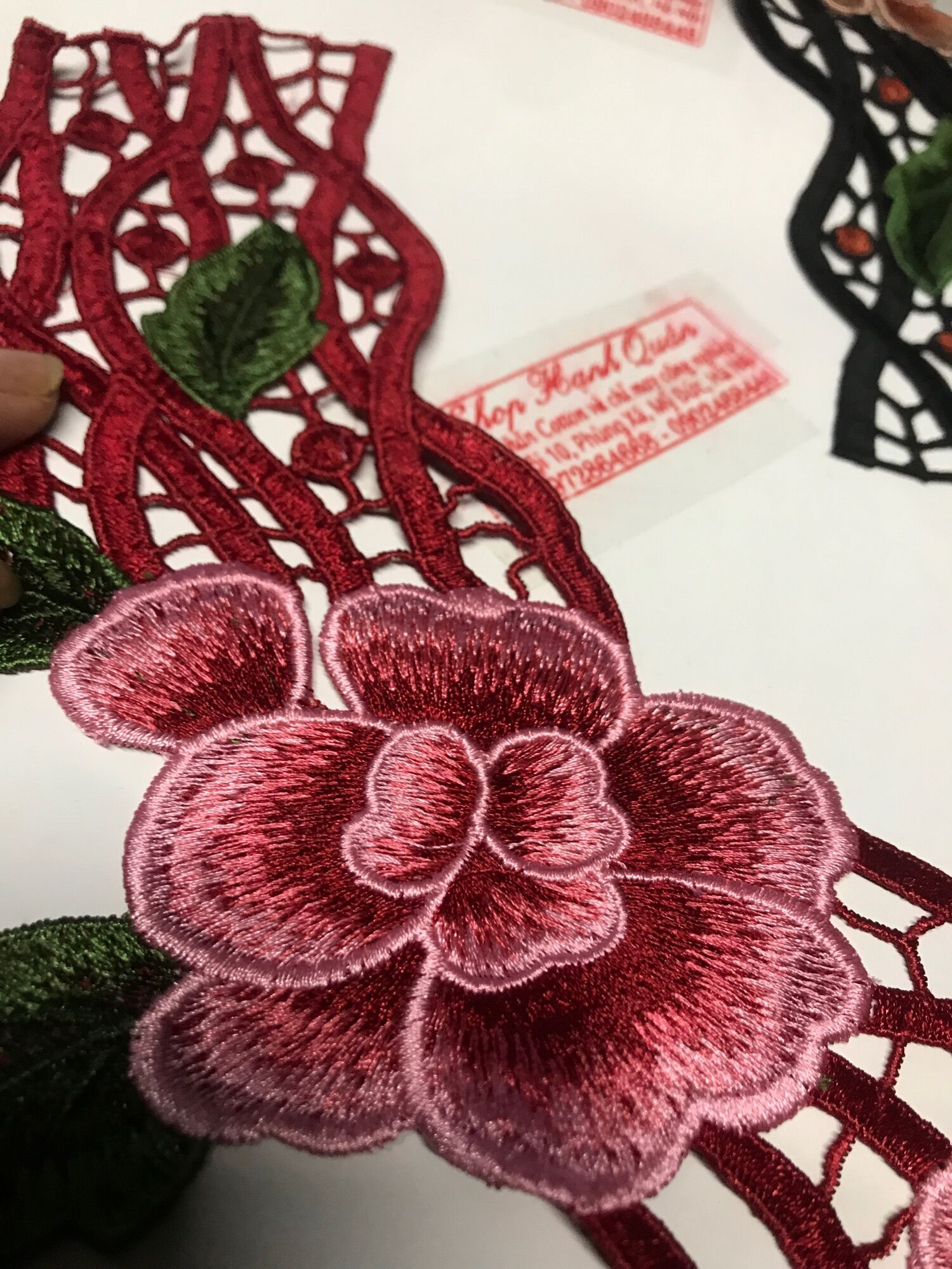 Cổ ren thêu hoa mã CO84