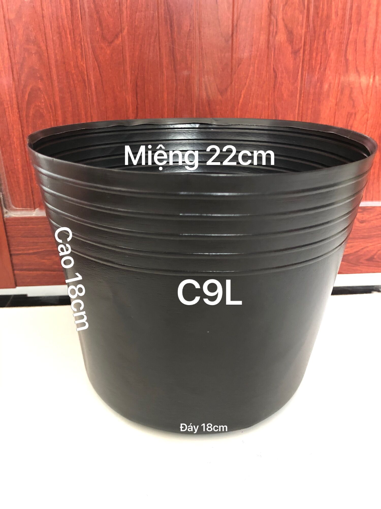 Chậu nhựa trồng hoa 50 cái C9L đen loại tốt dày dặn