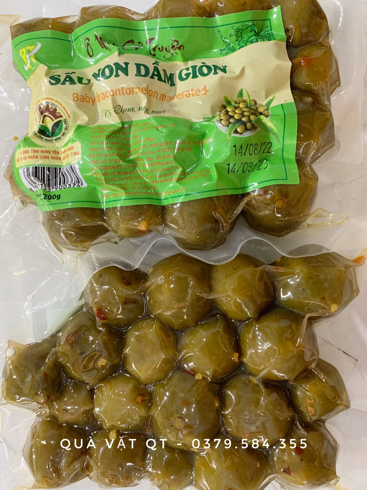 Ô mai sấu non giòn cay 200g, cao cấp giòn rụm – quà tặng ăn vặt đặc biệt