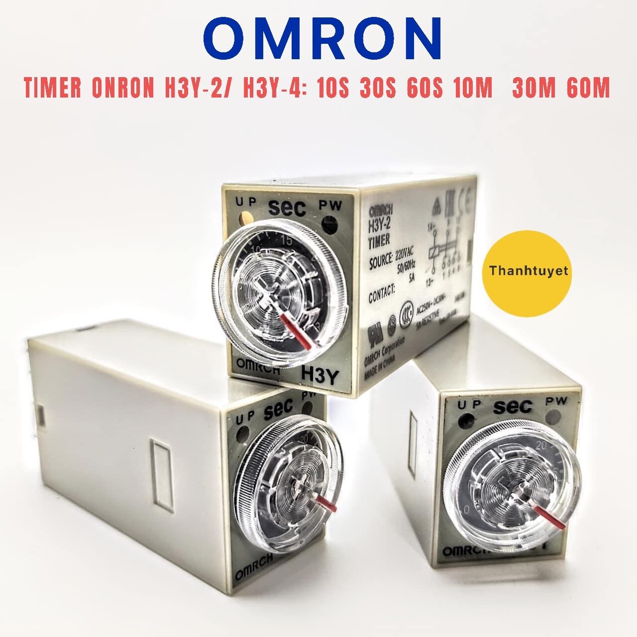 Rơ le thời gan h3y-2/ h3y-4 tặng kèm đế,ic timer h3y-2 .h3y-4