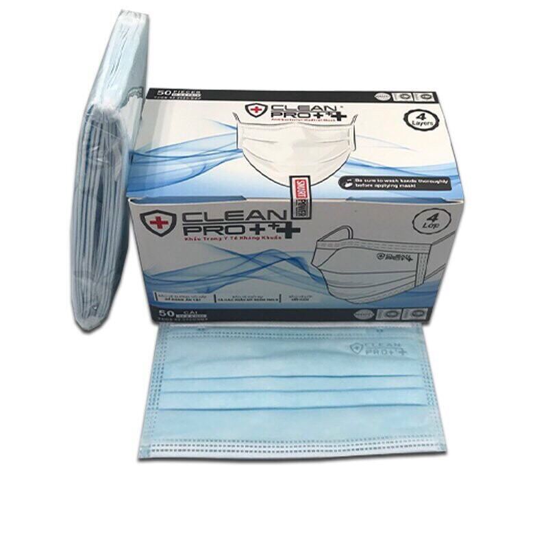 Khẩu trang người lớn 4 lớp Clean pro hộp 50 cái