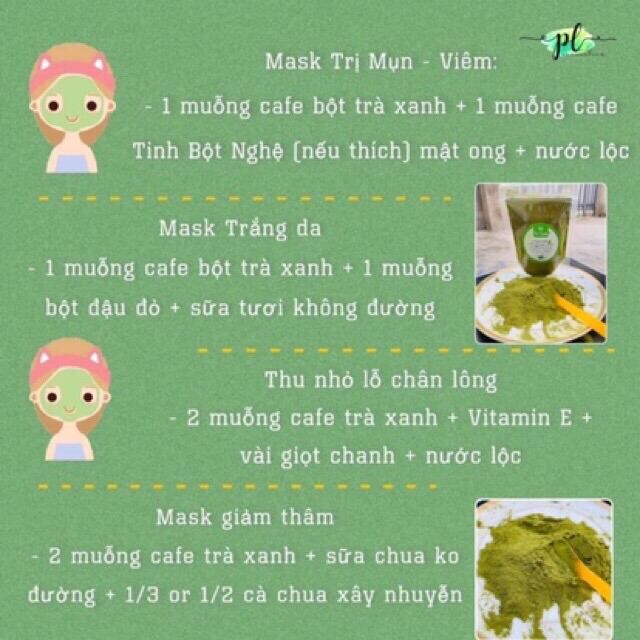 Bột trà xanh Thái Nguyên 100g đắp mặt