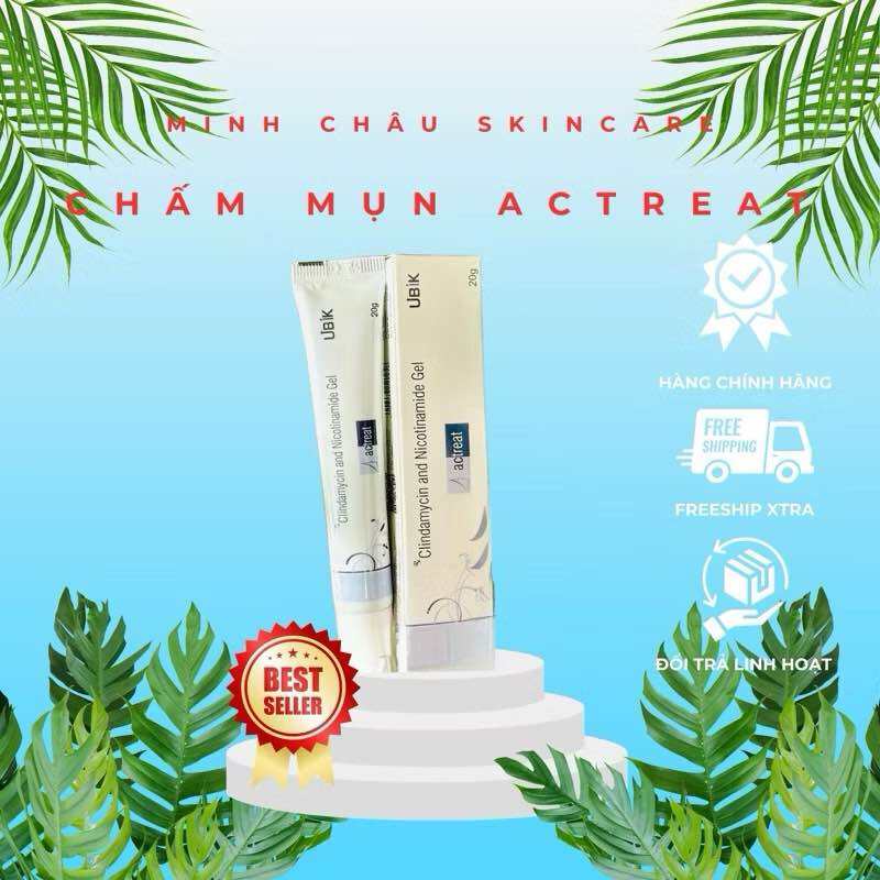 Kem Chấm Mụn Actreat Gel 5% Niacinamide Và Clin.damyci Giảm Mụ Hết Sạch Mụn Hạn Chế Thâm 20g | Minhc