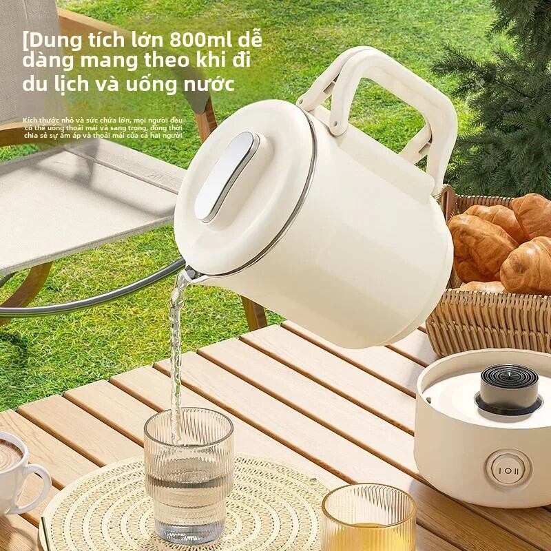 Máy Nước Nóng Điện Mini Cầm Tay Bình Nước Sôi Có Thể Gập Lại Bằng Thép Không Gỉ 304 Dành Cho Du Lịch Ngoài Trời